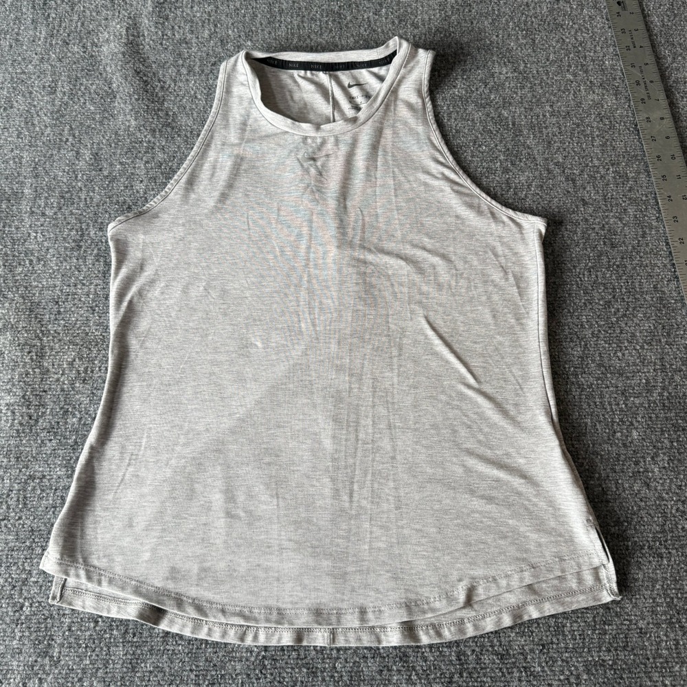 Nike Dri-FIT Womens Medium Gray Heather High Neck Athletic Tank Top